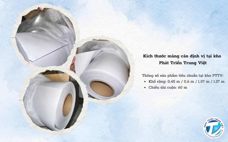 Kích thước của màng cán định vị